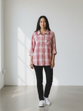 Tommy Hilfiger Red Plaid Button Down Shirt